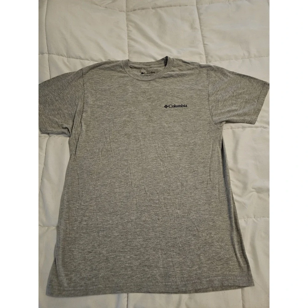 Columbia Mens Medium Gray Short Sleeve T-Shirt‎ Dog Graphic Outdoor